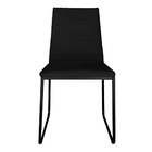 Cadeira De Jantar Estofada Lille Base Preta Veludo Preto - Mo