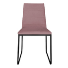 Cadeira De Jantar Estofada Lille Base Preta Veludo Rosê - Mon
