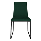 Cadeira De Jantar Estofada Lille Base Preta Veludo Verde - Mo