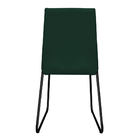 Cadeira De Jantar Estofada Lille Base Preta Veludo Verde - Mo
