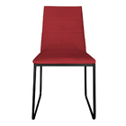 Cadeira De Jantar Estofada Lille Base Preta Veludo Vermelho -
