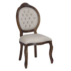 Cadeira De Jantar Estofada Medalhão Entalhada Cappuccino E Ve