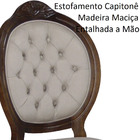 Cadeira De Jantar Estofada Medalhão Entalhada Cappuccino E Ve