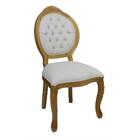 Cadeira De Jantar Estofada Medalhão Madeira Entalhada Mel E S