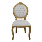 Cadeira De Jantar Estofada Medalhão Madeira Entalhada Mel E S