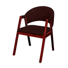 Cadeira De Jantar Estofada Tecido Facto Marrom Madeira Maciça