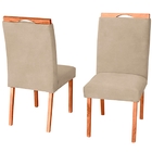 Cadeira De Jantar Estofada Veludo Bege Madeira Maciça Heloísa