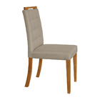 Cadeira De Jantar Estofada Veludo Bege Vitoria Base Madeira M