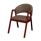 Cadeira De Jantar Estofada Veludo Cappuccino Madeira Maciça H