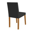 Cadeira De Jantar Estofada Veludo Preto Lara Base Madeira Mac