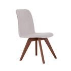 Cadeira De Jantar Fixa Bari Bege Claro 4612 Base Madeira Cor