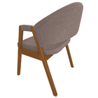 Cadeira De Jantar Hellen Base Em Madeira Cerejeira Linho Café