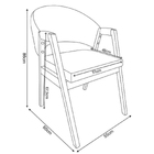 Cadeira De Jantar Hellen Base Em Madeira Cerejeira Linho Cinz