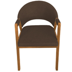 Cadeira De Jantar Hellen Base Em Madeira Cerejeira Linho Marr