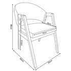 Cadeira De Jantar Hellen Base Em Madeira Mel Linho Bege