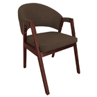 Cadeira De Jantar Hellen Base Em Madeira Mel Linho Marrom