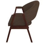 Cadeira De Jantar Hellen Base Em Madeira Mel Linho Marrom