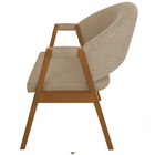 Cadeira De Jantar Hellen Base Madeira Cerejeira Linho Bege