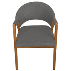 Cadeira De Jantar Hellen Cerejeira Linho Cinza Escuro