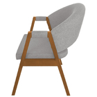 Cadeira De Jantar Hellen Cerejeira Tecido Linho Cinza Claro