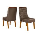Cadeira De Jantar Jade Freijó Veludo Moca 2 Unidades Dj Móveis
