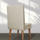 Cadeira De Jantar Jade Suede Bege - Meu Lar Decorações