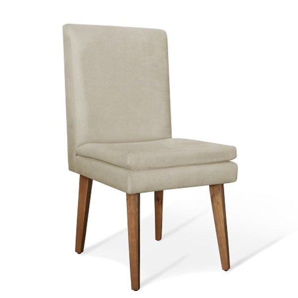 Cadeira De Jantar Jade Suede Bege - Meu Lar Decorações