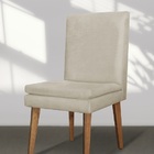 Cadeira De Jantar Jade Suede Bege - Meu Lar Decorações
