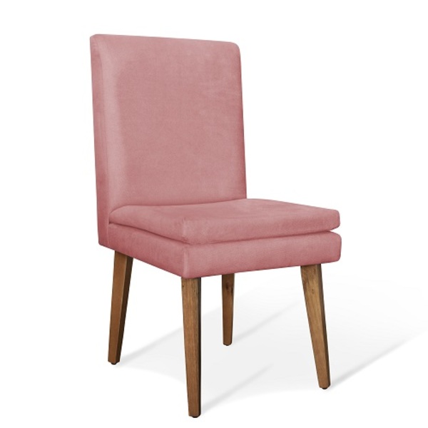 Cadeira De Jantar Jade Suede Rosa - Meu Lar Decorações