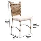 Cadeira De Jantar Jk Em Alumínio Para Cozinha, Piscina, Edícu