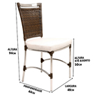 Cadeira De Jantar Jk Em Alumínio Para Cozinha, Piscina, Edícu