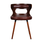 Cadeira De Jantar Lara Marrom Terracota Pés Palito De Madeira