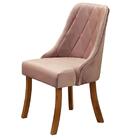 Cadeira De Jantar Lara Veludo Rosé Com Pés Em Madeira