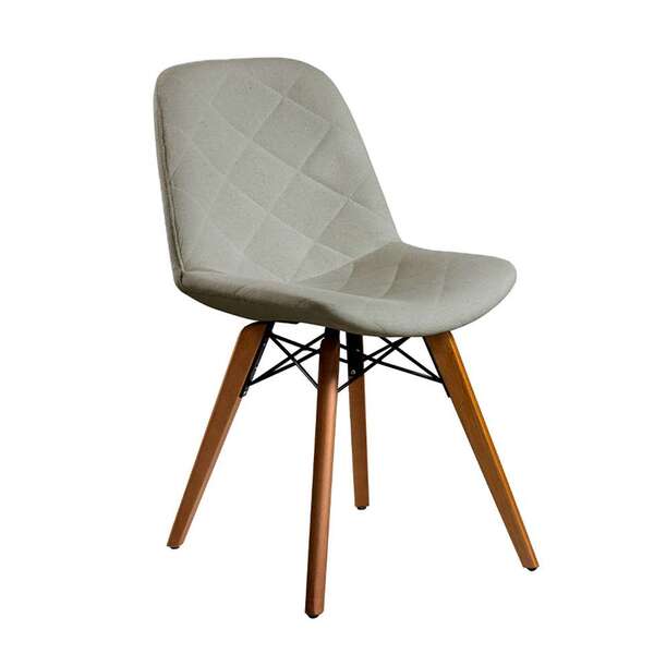 Cadeira De Jantar Lean Estofada Com Pé Palito Cru