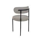 Cadeira De Jantar Linho Cinza Camelia Com Encosto Curvo Base