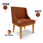 Cadeira De Jantar Liz Corano Base Fixa Madeira Castanho D03 -