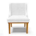 Cadeira De Jantar Liz Corano Branco Base Fixa Madeira Castanh