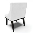 Cadeira De Jantar Liz Corano Branco Base Fixa Madeira Preto D