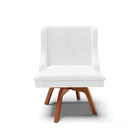 Cadeira De Jantar Liz Corano Branco Base Giratória Madeira Mm