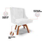 Cadeira De Jantar Liz Corano Branco Base Giratória Madeira Mm