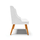 Cadeira De Jantar Liz Corano Branco Pés Palito Castanho D03 -