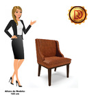 Cadeira De Jantar Liz Corano Nozes Base Fixa Madeira Tabaco D