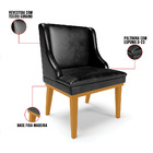 Cadeira De Jantar Liz Corano Preto Base Fixa Madeira Castanho