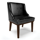 Cadeira De Jantar Liz Corano Preto Base Fixa Madeira Tabaco D