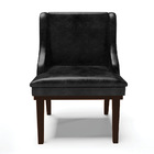 Cadeira De Jantar Liz Corano Preto Base Fixa Madeira Tabaco D