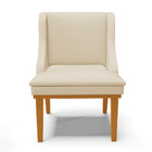 Cadeira De Jantar Liz Corino Bege Base Fixa Madeira Castanho