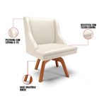 Cadeira De Jantar Liz Corino Bege Base Giratória Madeira Tana