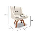 Cadeira De Jantar Liz Corino Bege Base Giratória Madeira Tana