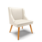 Cadeira De Jantar Liz Corino Bege Pés Palito Castanho D03 - D