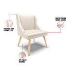 Cadeira De Jantar Liz Corino Bege Pés Palito Natural D03 - D'